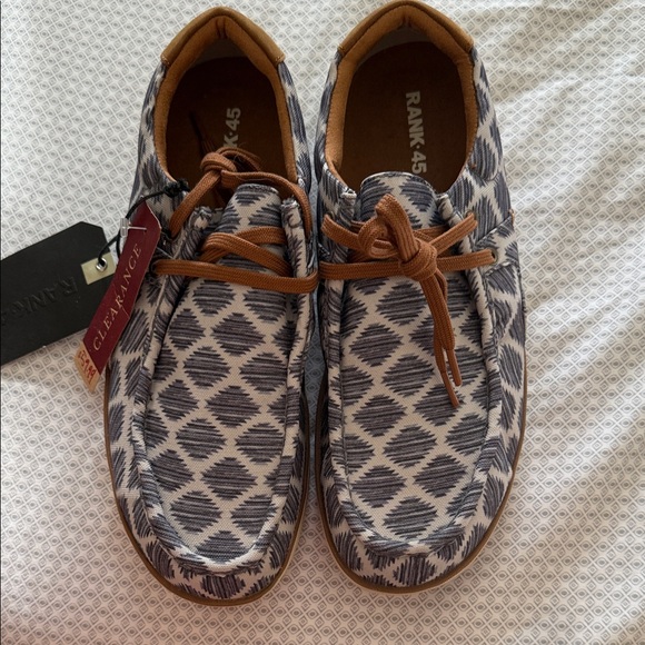 Rank 45 Other - Rank 45 Men's Geometric Loafers - Blue and Brown